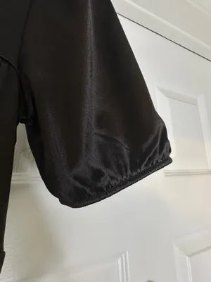 Divided H&M Black Graduation Dress XS Puff Sleeve Square Neck thumbnail 4