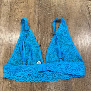 Victoria's Secret Vintage Victoria Secret Teal Lace Bralette - Bright Turquoise Blue Medium thumbnail 2