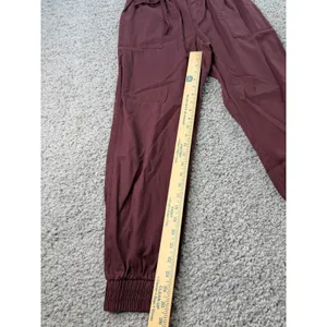 A New Day Womens High-Rise Jogger Pants Burgundy Maroon Smocked Waist Small thumbnail 4