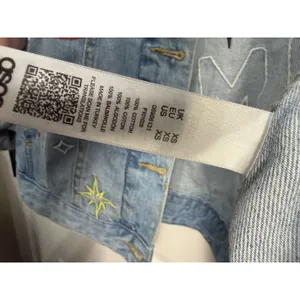 ASOS x Refinery29 Space Embroidered Denim Jacket Light‎ Wash Rocket Star XS thumbnail 11