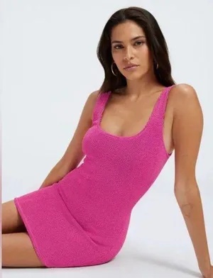 SKIMS Always Fits Pink Mini Dress /Good American thumbnail 2