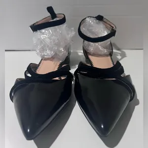 INCH2 Leather Strappy Pointed Toe Velvet Strap Ballet Flats EU Size 36‎ (US 5.5) thumbnail 4