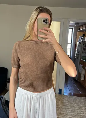 Toccin Short Sleeve Sweater Brown thumbnail 1