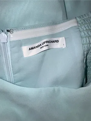 NEW Amanda Uprichard Alessandra Halter Neck Ruffle Trim Gown Sz L thumbnail 7