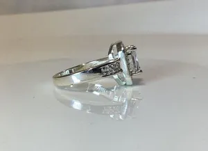 Silver Toned Crystal Ring thumbnail 3