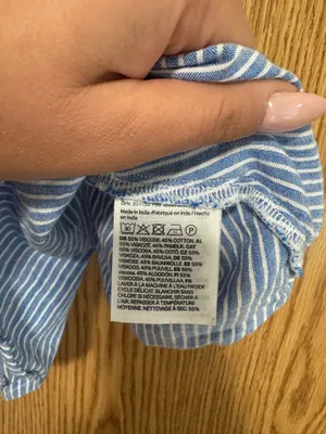 H&M Blue & White Striped Flowy Cami Top – Size L thumbnail 3