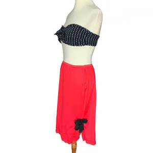 Red Half Slip Mini Skirt SMALL Rockabilly Betty Boop Pinup Coquette Vintage 70s thumbnail 2