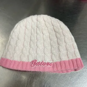 Top of the World University of Florida Womens White & Pink Cable Knit Beanie EUC thumbnail 1