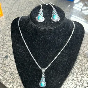 Necklace and earring set Blue thumbnail 1