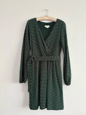 Anthropologie Maeve Malta Faux Wrap Belted Long Sleeve Mini Dress Size Medium thumbnail 2