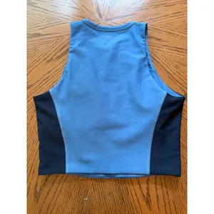 YPB Abercrombie & Fitch Blue Henley‎ Active Crop Top Tank Small thumbnail 7