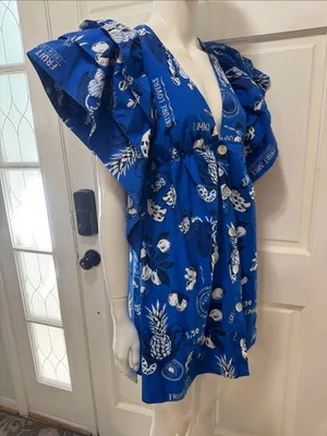 Farm Rio Flutter-Sleeve Babydoll Mini Dress Size XSmall thumbnail 8