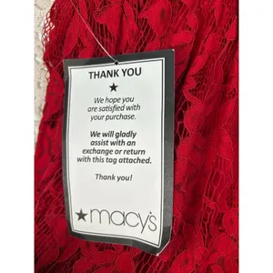 City Studio Ruby Red Lace Fit & Flare Dress Size 3 Rhinestone Waist NWT thumbnail 3