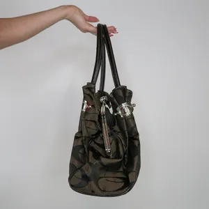 Vintage Y2K Brown Canvas CC Logo Shoulder Bag Purse thumbnail 3