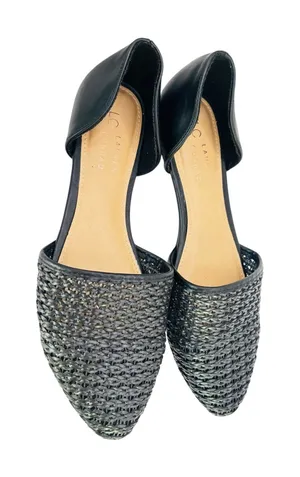 Lauren Conrad Calcite black weave D’Orsay pointy flats womens sz 9.5 thumbnail 1