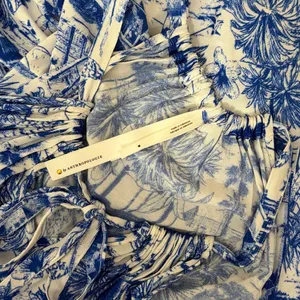 By ANTHROPOLOGIE Jasmine Tiered Cover-Up Dress Maxi Tropical Toile Blue Medium‎ thumbnail 10