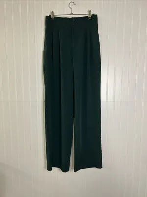 Halara High-Waist Wide Leg Trousers in Dark Green Size Small thumbnail 2