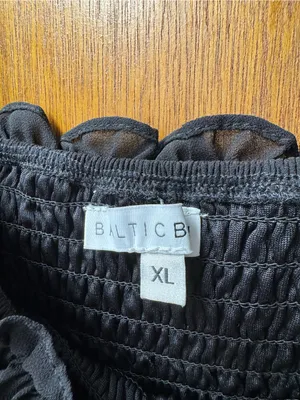 Baltic Born Amalfi Smocked Off Shoulder Long Maxi Mermaid Ruffle Dress Black XL thumbnail 7