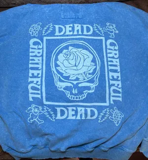 Grateful Dead American Eagle "Seriously Lived-In" Hoodie Washed Blue Women’s XS thumbnail 5