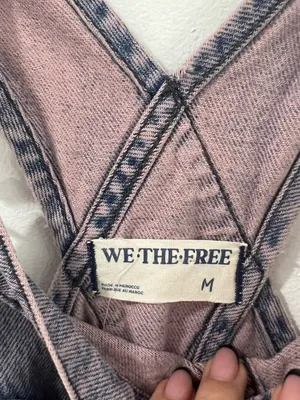 We The Free Ziggy Acid Wash Denim Overalls Y2K Relaxed Utility Jumpsuit thumbnail 3