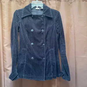 Rubbish Y2k corduroy black double breasted pea coat XS thumbnail 2
