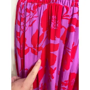 Abel the Label Pink Purple Floral Open Back Maxi Dress M Resort Boho Tropical thumbnail 4