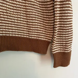 Hem & Thread Medium Rust White Patterned‎ Sweater Pullover Grandpacore thumbnail 5