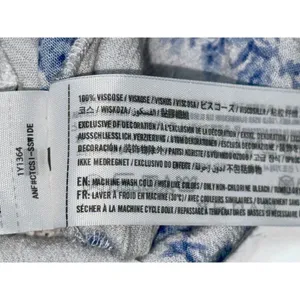 Abercrombie & Fitch Blue White Sheer Floral Crochet V Neck Peasant Blouse Sz XS thumbnail 4