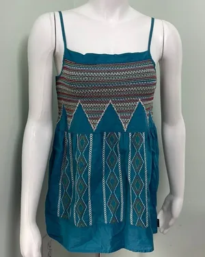 PrAna embroidered smocked tank thumbnail 1
