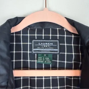 Lauren Ralph Lauren Black Waxed‎ Cotton Barn Jacket Chore Coat Size Small thumbnail 3