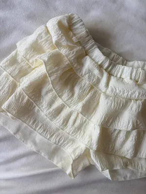 SHEIN cream ruffle shorts thumbnail 7