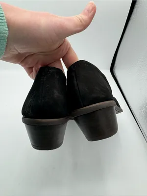 Lucky Brand Minnsy 2 Black Pointed Suede Leather Mules Size 6.5 fall autumn thumbnail 5