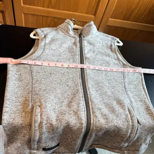 Simply Southern Large Heather Grey Full Zip Sweater Vest Mock Neck Pockets thumbnail 7