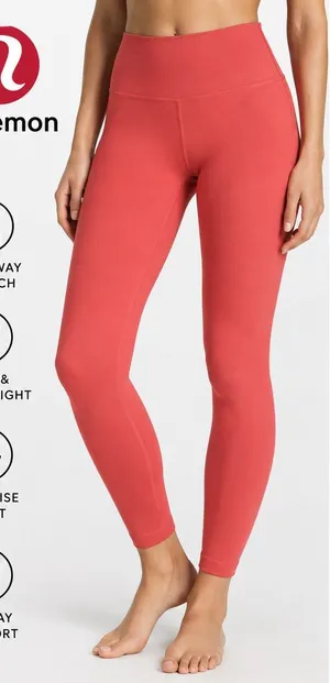 Lululemon Align High-Rise Crop Leggings Women’s Size 12 Pink Coral Yoga Pants thumbnail 1