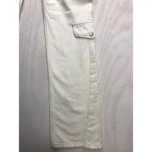 Zara White Flare Wide Leg Cargo Jeans Womens Size 2 High Rise 100%‎ Cotton thumbnail 4