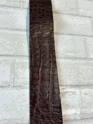 Woman’s Croc-Embossed Leather Belt - Dark Brown thumbnail 3