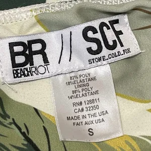 Beach Riot x Stone Cold Fox Green Leaf High Waist Bikini Bottom Swimwear Size S thumbnail 4