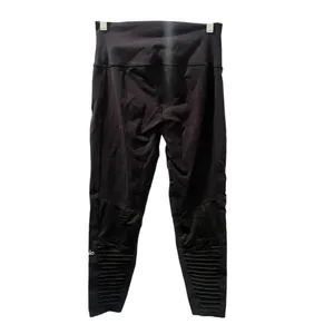 ALO Yoga Moto Black Ribbed Workout Leggings Women's Size Medium Casual Gym Sport thumbnail 4