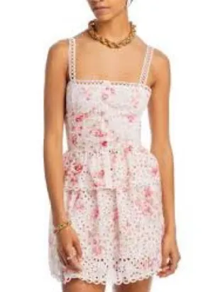 NWT AQUA Women’s Romantic Eyelet Lace Top Large thumbnail 1