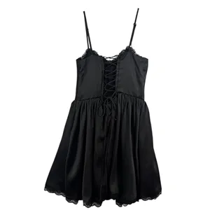 Whimsigoth Sexy Black Mini‎ Dress Lace Corset Party Dress Sz M Witchy Fairy Goth thumbnail 2