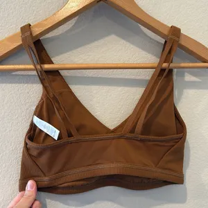 OFFLINE By Aerie Ribbed Plunge Sports Bra Size Small S NWT thumbnail 4