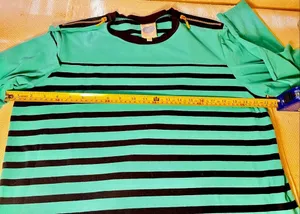 Diane Gilman DG2 Striped Long Sleeve Blue/Green W Gold Zipper Shoulder Accent XL thumbnail 8