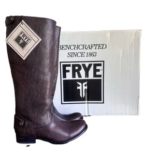 Frye NEW Women's Melissa Button Back Zip Dark Brown Boot Size 6 SKU#241281 thumbnail 1