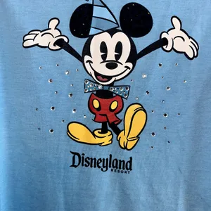 Mickey Mouse Rhinestone Size Medium Blue Birthday Tank for Women – DisneyLand thumbnail 2