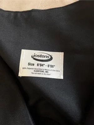 JOSTENS Black Unisex Graduation Gown Zip Up Robe Adult Sz 6’4-6’6. EUC thumbnail 3