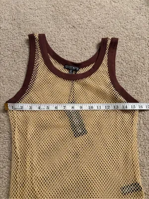 Current mood dolls kill mesh beige brown summer sleeveless tank top size xl NWT thumbnail 11