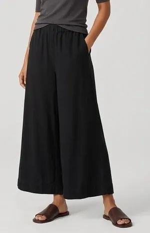 Free People Free-est Linen Viscose Black Wide Leg Pants OB1263884 Size Small thumbnail 1