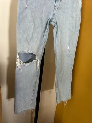 Abercrombie & Fitch Skinny High Rise Jeans Distressed Light Wash Size‎ 32 / 14 thumbnail 4