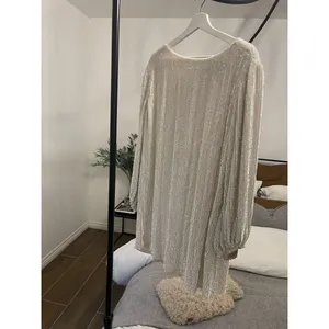 NWT Retrofete Grace Sequined Mini Dress Pearl Size Medium thumbnail 2