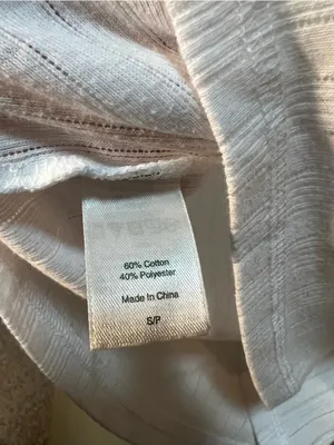 Eddie Bauer Women's Size Small Scoop Neck Henley Top White Lace Ribbed Cotton thumbnail 9